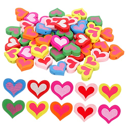 Anneome Schmuckzubehör 50 Stück Herzform-perlen Halsketten-perlen Abstandsperlen Für Den Valentinstag von Anneome