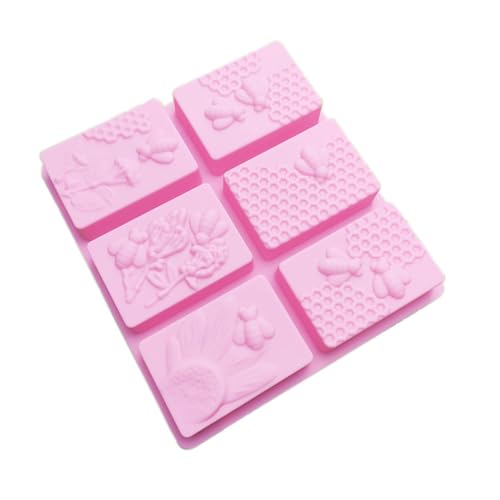 Anneome Silikon Bienenwabenform Quadratisch Backform DIY Kuchenform Seifenform Hitzebeständig Spülmaschinenfest für Backen Eiswürfel Pudding Jelly Schokolade Zufällige Zufällige Farbe von Anneome