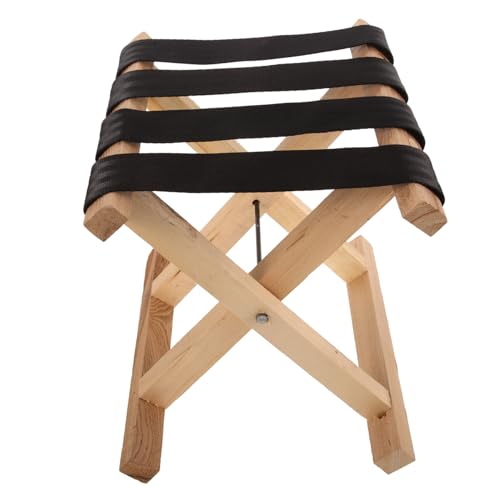 Anneome Tragbarer Klappbarer Campinghocker aus Holz und Leichter Kleiner Angelstuhl Stabile Faltbare Sitzgelegenheit für Outdoor Reisen Angeln und Garten Höhe von Anneome