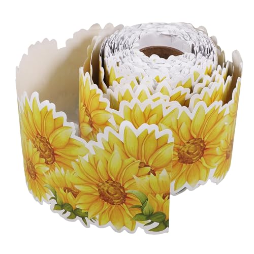 Anneome Tropische Pinnwand Bordüre mit Boho Blumen und Blättermotiven Gerolltes Dekorpapier für Klassenzimmer Einfache Anbringung Vielseitig für Schwarze Tafeln Sommer Schul und von Anneome