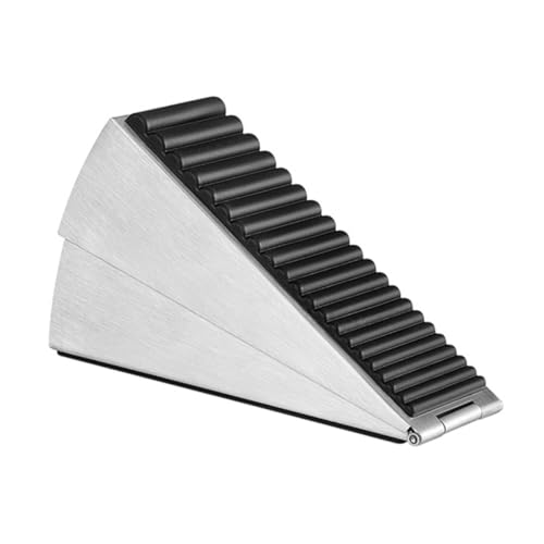 Anneome Verstellbarer Edelstahl Türstopper mit Feder Robuster Türkeil Höhenverstellbar Wind und Stoßfest Geeignet für Türunterseite Schutz gegen Knallende Türen Vielseitig Einsetzbar von Anneome