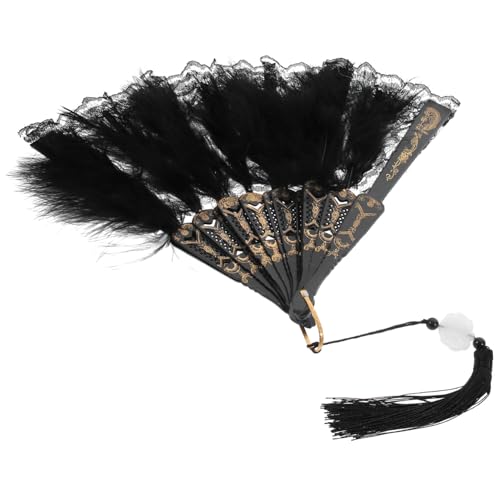 Anneome Vintage Spitzen-federfächer Robust Elegant für Tanz Cosplay Hochzeit Kostüm Party Dekoration Multifunktional als Handventilator und Fotorequisite Geeignet von Anneome