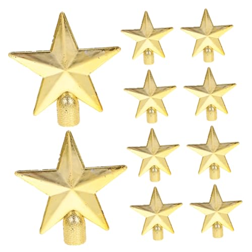 Anneome Weihnachtsbaumspitze 10st Mini-weihnachtsbaumspitzenstern Goldene Stern-baumspitze Weihnachtsbaumschmuck Mini-baumspitze Weihnachtssternverzierung Glitzernde Weihnachtsstern- Plastik von Anneome