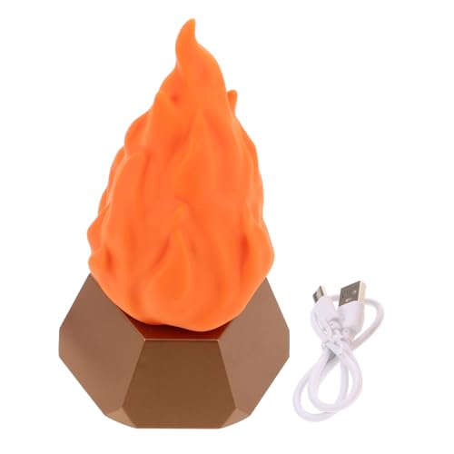 Anneome Flammennachtlicht Modus-led-flackerflamme Wiederaufladbare Flammenlose Kerze Für Halloween-feuerflammenlicht Camping-nachtlicht Tischdekoration Feuereffektlicht von Anneome