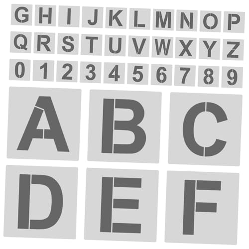 Anneome Wiederverwendbares Buchstaben und Zahlen Schablonen Set aus Robustem Kunststoff für DIY Malen Basteln und Lernen für Schule Kindergarten und Heimgebrauch von Anneome