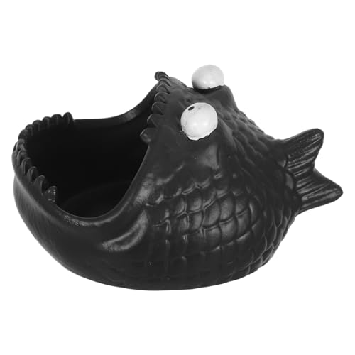 Anneome Winddichter Keramik Aschenbecher Fisch Design Tragbarer Mini Aschenhalter für Raucher Dekoratives Tisch-accessoire für Zuhause Büro Garten Indoor und Outdoor Nutzung von Anneome