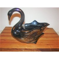 Vintage Keramik Übertopf Schwarzer Schwan Flamingo Mid-Century Der 1950Er Jahre Ära ~ von AnnesHobbies