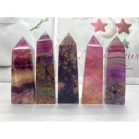 70G + Natürlicher Lila Fluorit Obelisk, Kristallturm, Quarz Kristall Zauberstab Punkt, Mineral Specimen, Reiki Heilung, Kristall Geschenk, Energie von AnnetGoods