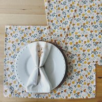 Tischsets Aus Beschichteter Baumwolle. Birnenmuster. Waschbare Tischsets von AnnetteetJeanne