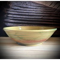 xl Keramik Salatschale Handgemacht, Obstschale, Schüssel, Große Schale, Geschenk Beige, Rot, Blau, Grün, Getöpfert, Handgefertigt von AnnettsToepfergarage