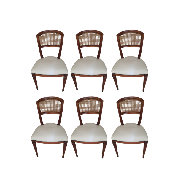 Set mit 6 Vintage-Stühlen aus massivem Kirschholz, Annibale Colombo von Annibale Colombo