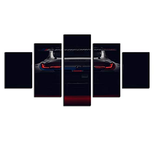 Annick Goutal 5 Bedienfeld Wandkunst Moderne BMW M4 Sportwagen Poster Print Leinwand Malerei Luxusfahrzeug Geschwindigkeit Bild Wohnzimmer Wohnkultur (10,75x150 cm(Holzrahmen)) von Annick Goutal