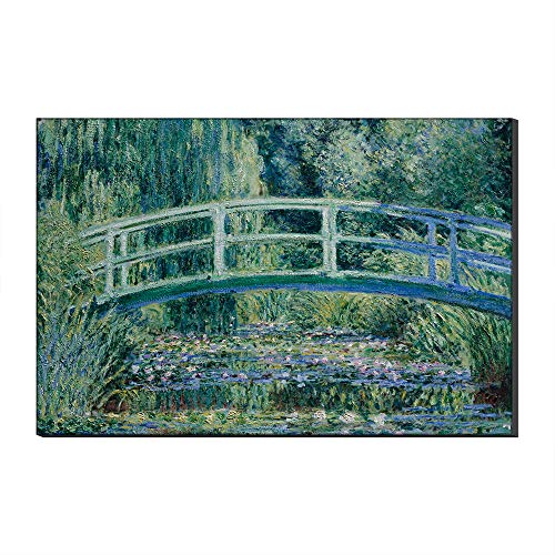 Five-Seller Große Wandkunst Seerosen Und Japanische Brücke Von Claude Monet Leinwand Berühmte Gemälde Kunstreproduktion Auf Leinwand Kunstwerk Für Hauptdekorationen Gedruckt (60 x 90 cm) von Annick Goutal