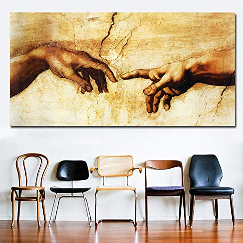 Five-Seller Hand Von Gott, Berühmte Wand Kunstdruck Leinwand Gemälde Klassische Religion Wandbilder Von Adam Für Wohnzimmer (60 x 120 cm) von Annick Goutal