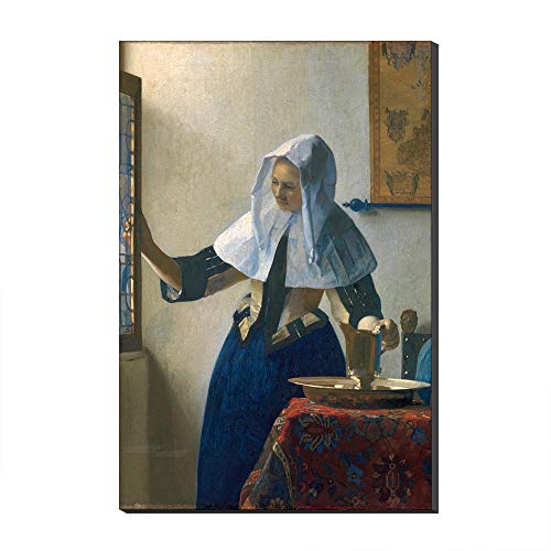 Five-Seller Junge Frau Mit Einem Wasserkrug Von Jan Vermeer Leinwand Berühmte Gemälde Kunstreproduktion Auf Leinwand Wandkunst Kunstwerk Für Hauptdekorationen Gedruckt (40 x 60 cm) von Annick Goutal
