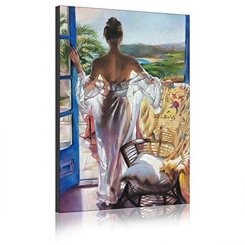 Leinwand Malerei Sexy Frauen Körper Poster Wandkunst Aquarell Bilder Drucken Moderne Dekoration Für Schlafzimmer (20,60 x 90 cm(Mit Rahmen)) von Annick Goutal