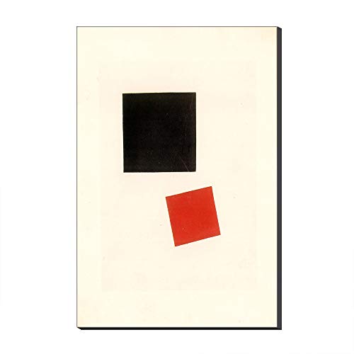Schwarzes Quadrat Und Rotes Quadrat Von Kasimir Malewitsch Leinwand Ölgemälde Kunstreproduktion Auf Leinwand Gedruckt Wandkunst Giclée-Kunstwerk Für Inneneinrichtungen (Kein Rahmen,50 x 70 cm) von Annick Goutal