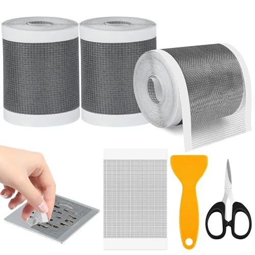 Annickee 3 Stück Abfluss Haarfänger, 100mm x 4m Abflusssieb Dusche, Haarsieb Mesh Aufkleber mit Plastikspatel und Miniaturschere, Selbstklebender Duschabfluss Draindodger für Badewannen, Küche von Annickee