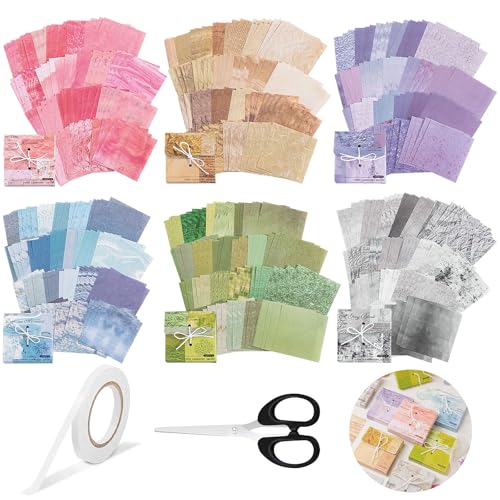Annickee 600 Blatt Vintage Scrapbook Papier, 8x8cm Scrapbooking Papier mit Schere und Klebeband, Dekorative Scrapbook Zubehör, DIY Journaling Supplies,für Fotoalbum Tagebuch Planer Notebook Dekoration Annickee 600 Blatt Vintage Scrapbook Papier, 8x8cm Scrapbooking Papier mit Schere und Klebeband, Dekorative Scrapbook Zubehör, DIY Journaling Supplies,für Fotoalbum Tagebuch Planer Notebook Dekoration von Annickee