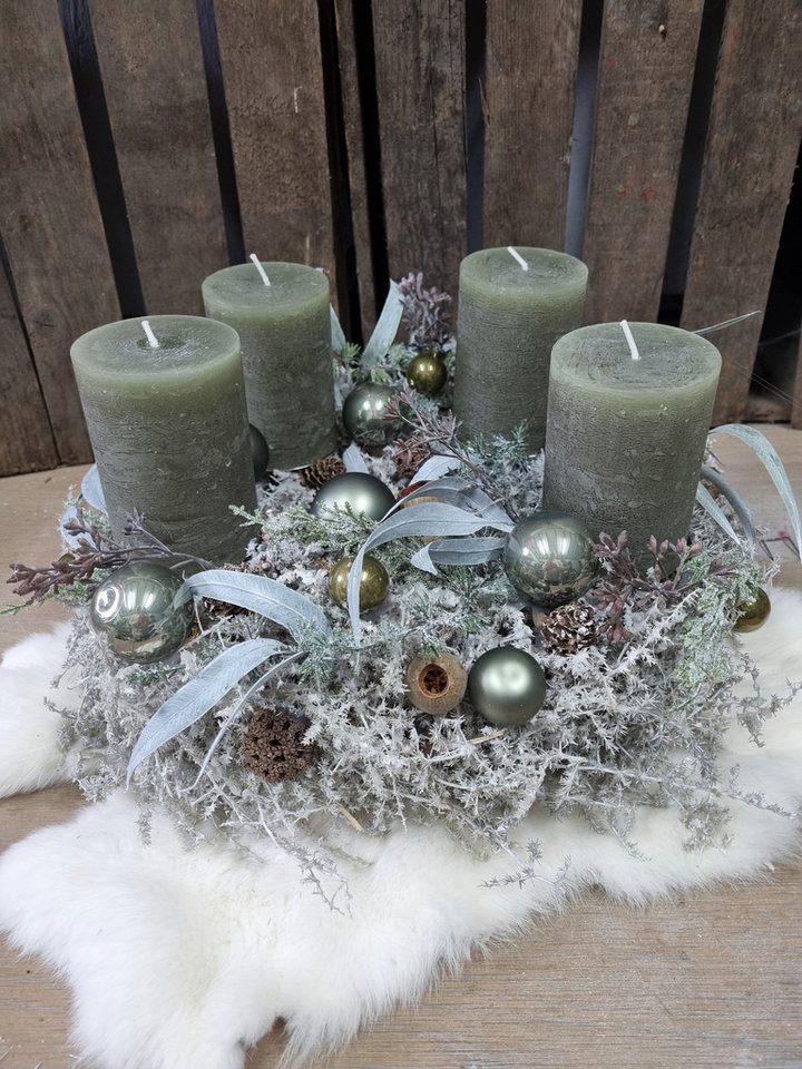 Annimuck Adventskranz Adventskranz grün salbei Asparagus Eukalyptus D37 cm haltbar handmade Annimuck Adventskranz Adventskranz grün salbei Asparagus Eukalyptus D37 cm haltbar handmade von Annimuck