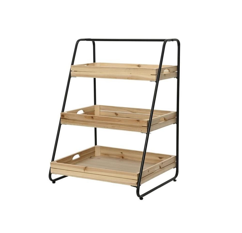 Annimuck Dekoetagere Metall Regal Etagere Holz Tabletts L55 B45 H76 cm (1 St) von Annimuck