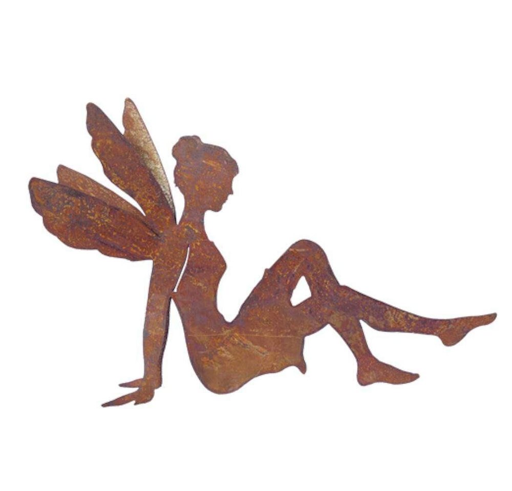Annimuck Dekofigur Metall Fee Maraja" sitzend, doppelte Flügel L=60 cm rost (1 St)" von Annimuck