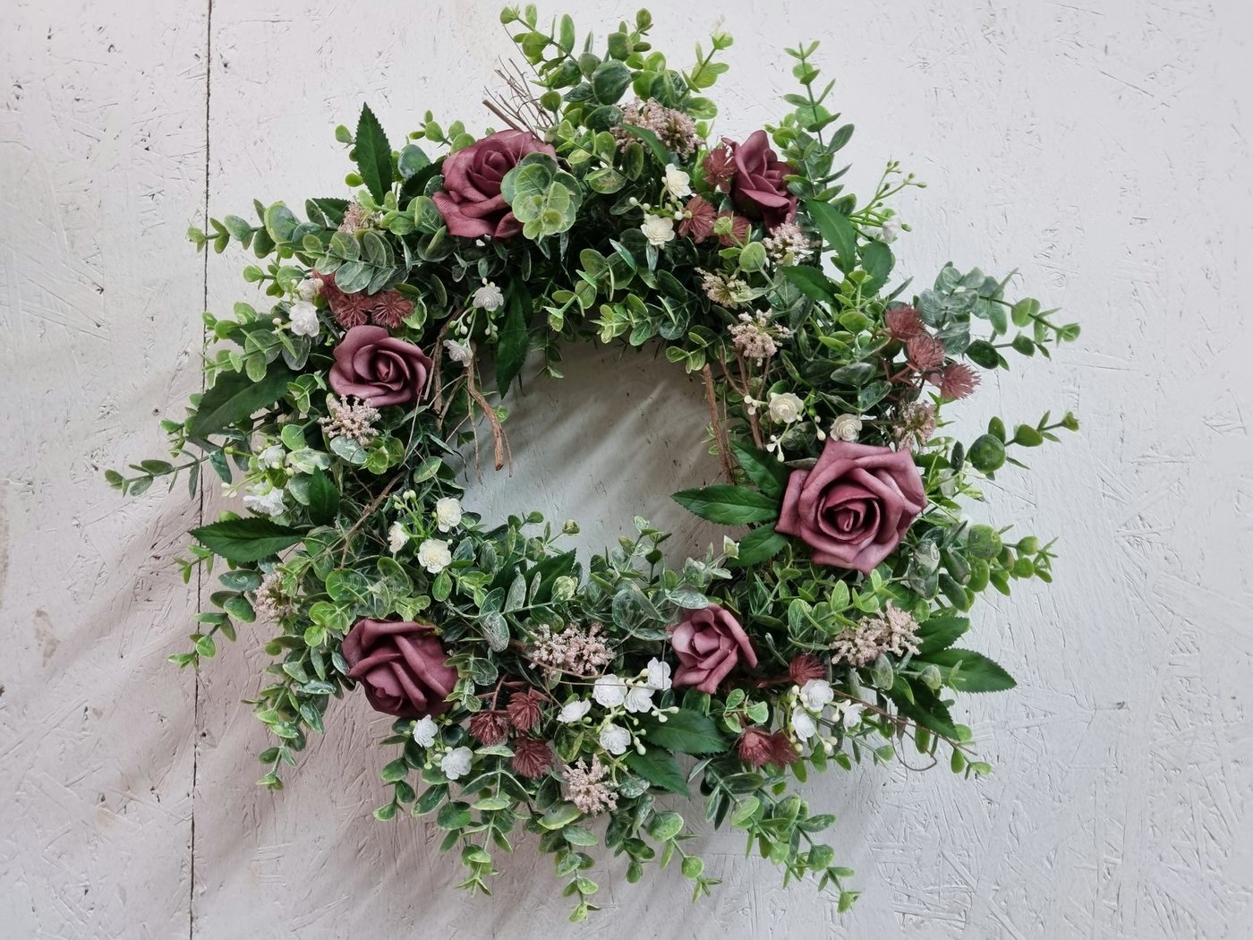 Annimuck Dekokranz Türkranz D40 cm Vintage Eukalyptus Blüten handmade haltbar Annimuck Dekokranz Türkranz D40 cm Vintage Eukalyptus Blüten handmade haltbar von Annimuck