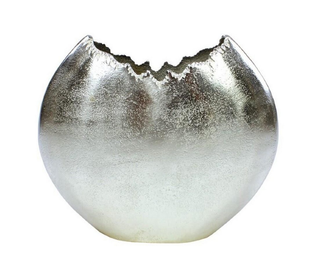 Annimuck Dekovase Aluminium Metall Vase "Alu/Disk/Broken" H=25 cm D=30 cm silber (1 St) von Annimuck