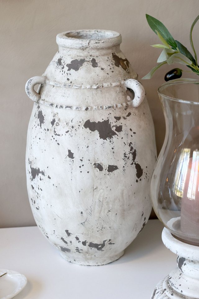 Annimuck Dekovase Chic Antique Frejus Vase creme antique Vintage H36 D21 cm (1 St) von Annimuck