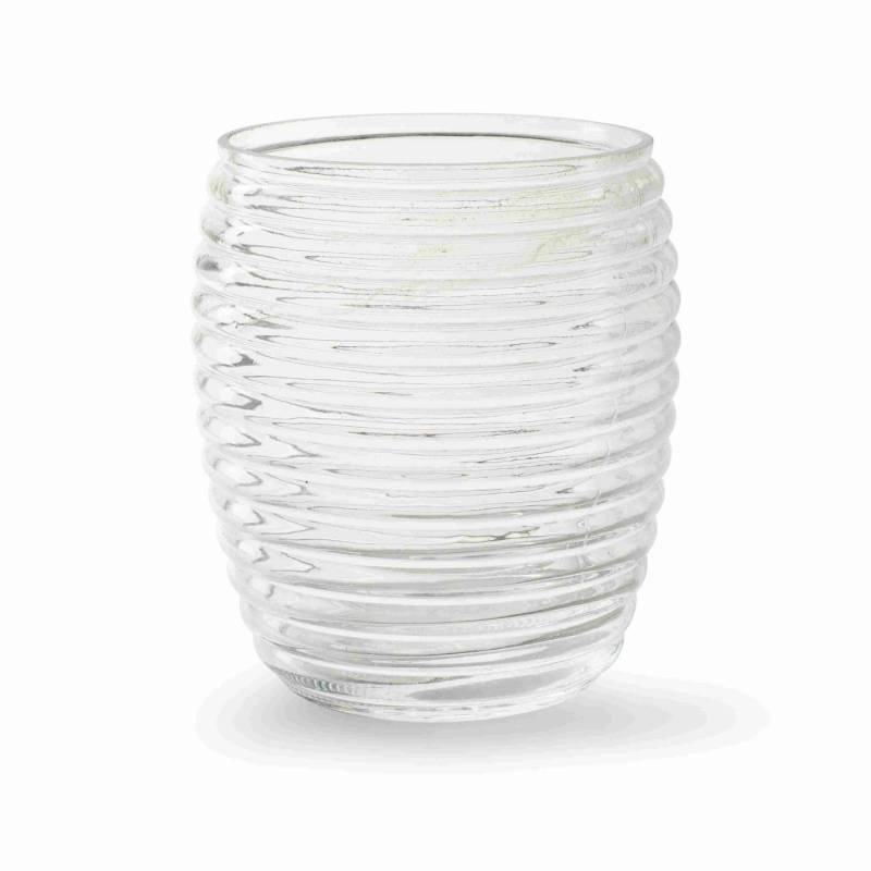 Annimuck Dekovase Glas Vase Teddy Rillen H14,5 D11 cm klar (1 St) von Annimuck