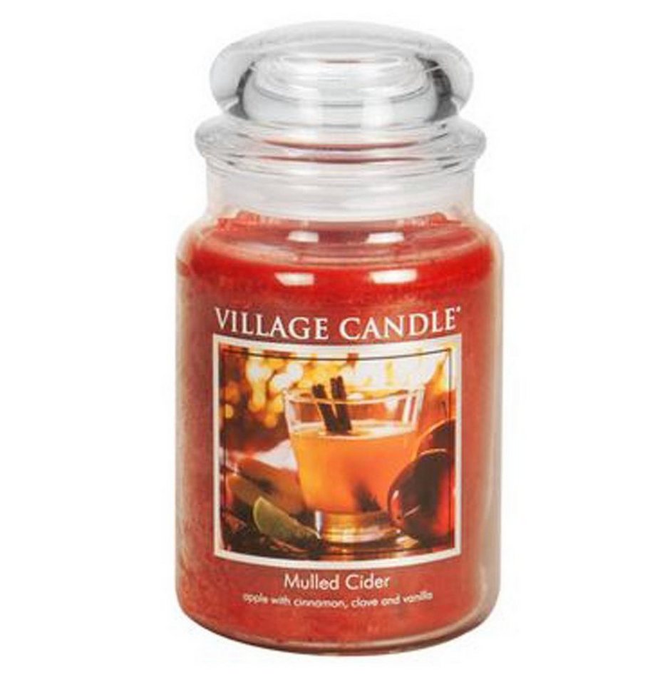 Annimuck Duftkerze Mosaik Village Candle Mulled Cider im Glas Duftkerze Apfel Vanille von Annimuck