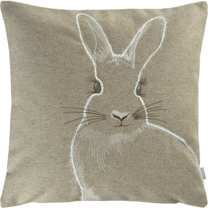 Annimuck Kissenhülle SANDER Exclusive Kissenhülle Lady Bun Wool in sand beige 45x45 cm, (1 Stück) von Annimuck