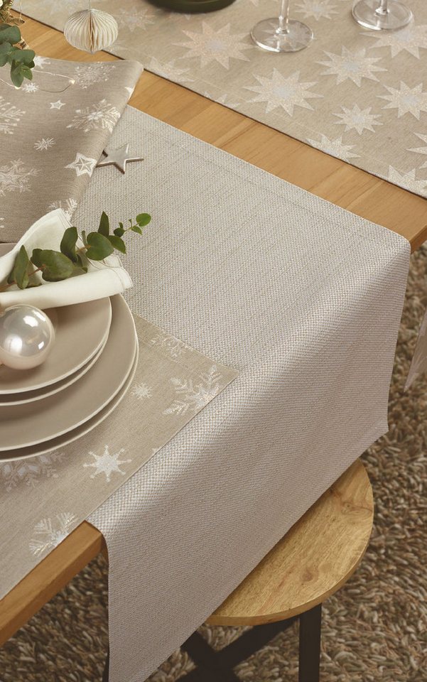 Annimuck Mitteldecke Sander Mitteldecke Tela in honig-beige Fb.07 85x85 cm (1-tlg) von Annimuck