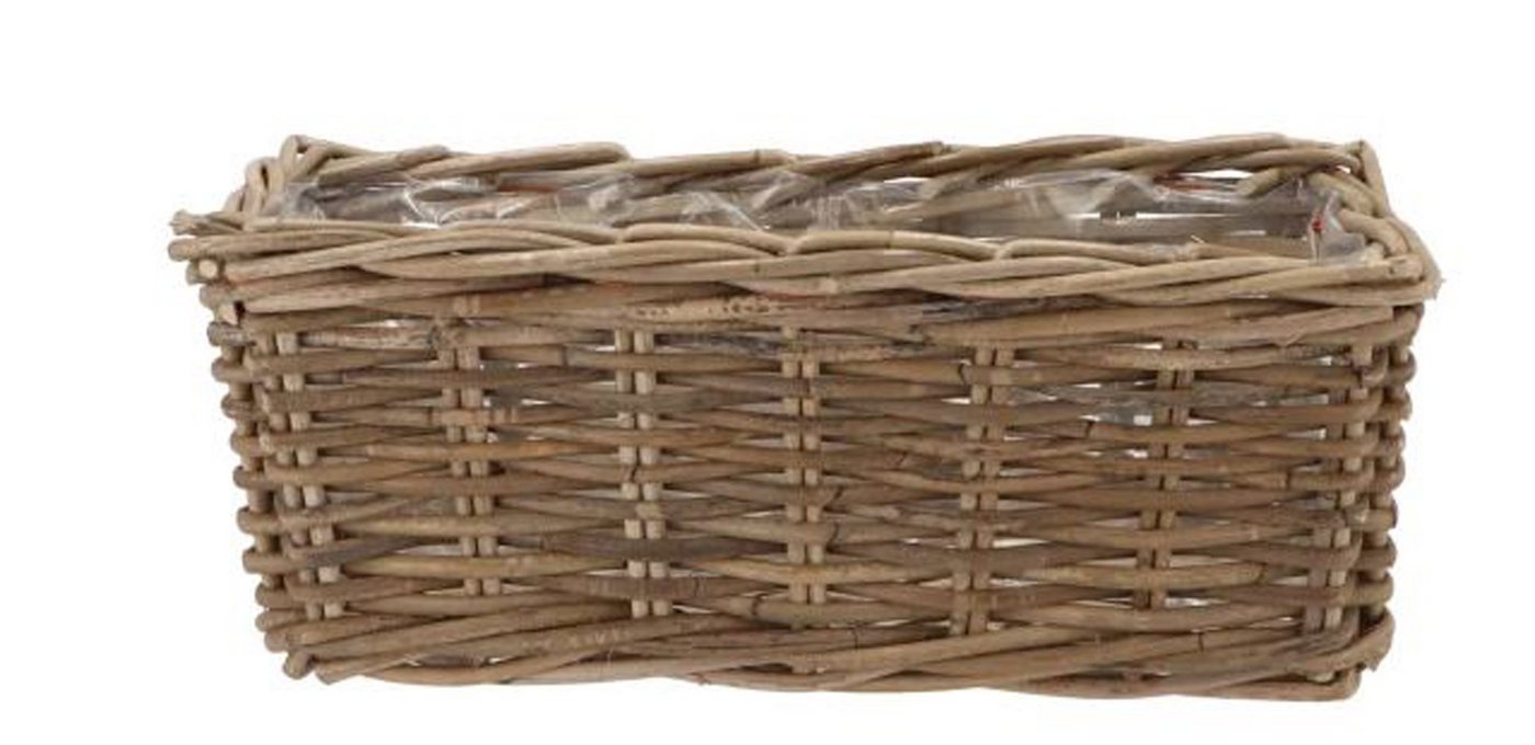 Annimuck Pflanzschale Rattan Pflanzkasten 40x15x17 cm Balkonkasten mit Einsatz (1 St) von Annimuck