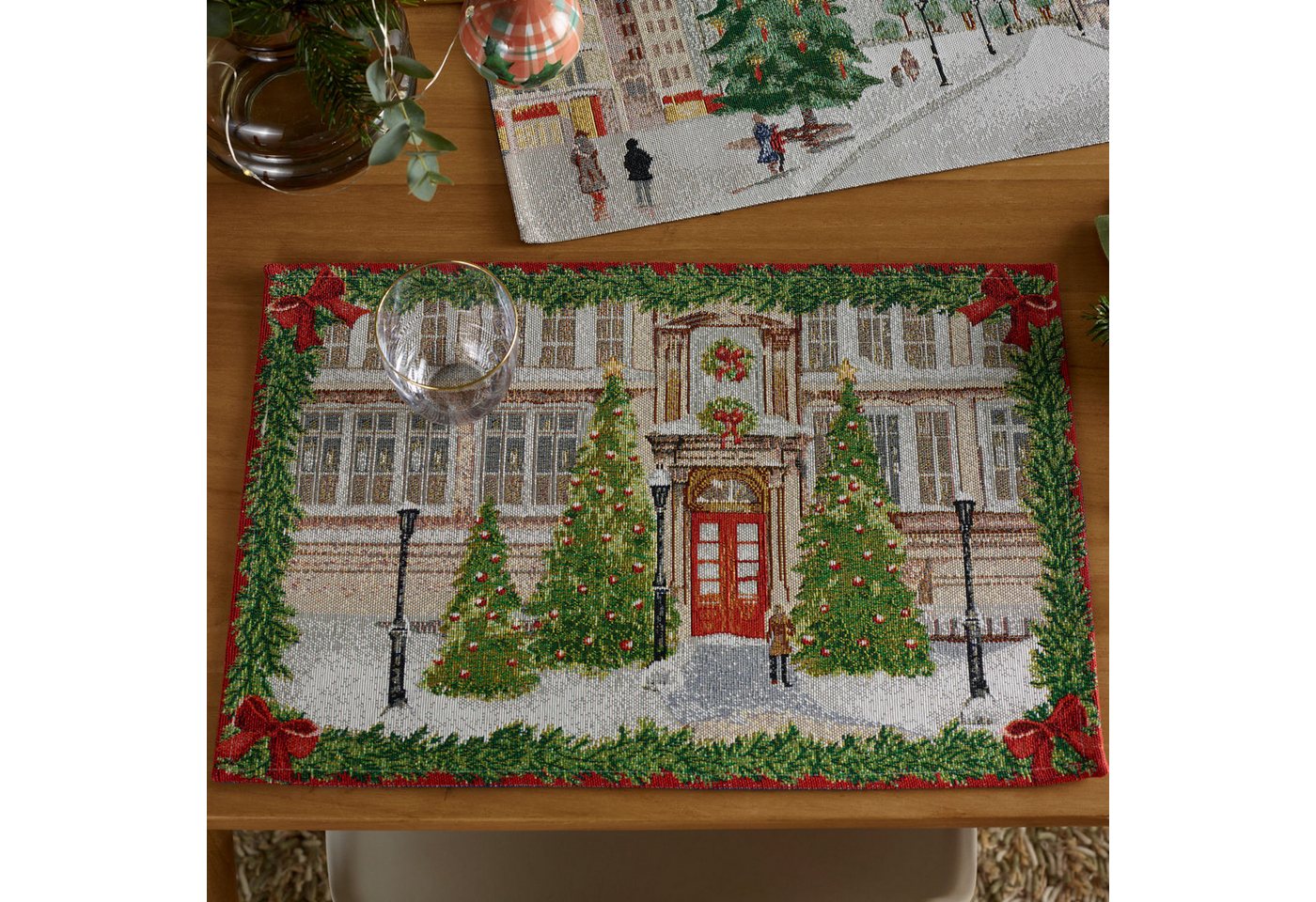 Annimuck Platzset Sander 2 x Platzset Welcome X-MAS 32 x 48 cm Gobelin Weihnachten von Annimuck
