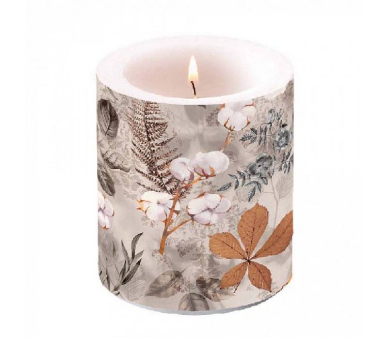 Annimuck Stumpenkerze Ambiente Kerze big Cotton Baumwolle 10 x 12 cm Motivkerze (1-tlg) von Annimuck