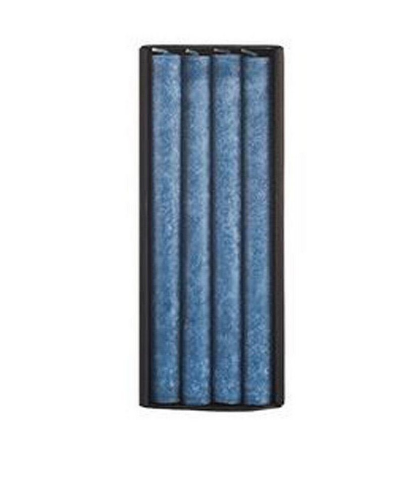 Annimuck Tafelkerze 4 x Mosaik Rustic Stabkerze 21 x 245 mm Qualitätskerze blau türkis (4-tlg) von Annimuck