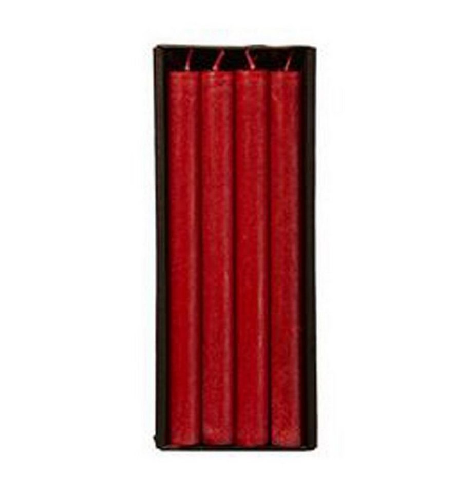 Annimuck Tafelkerze 4 x Mosaik Rustic Stabkerze 21 x 245 mm scharlach rot (4-tlg) von Annimuck