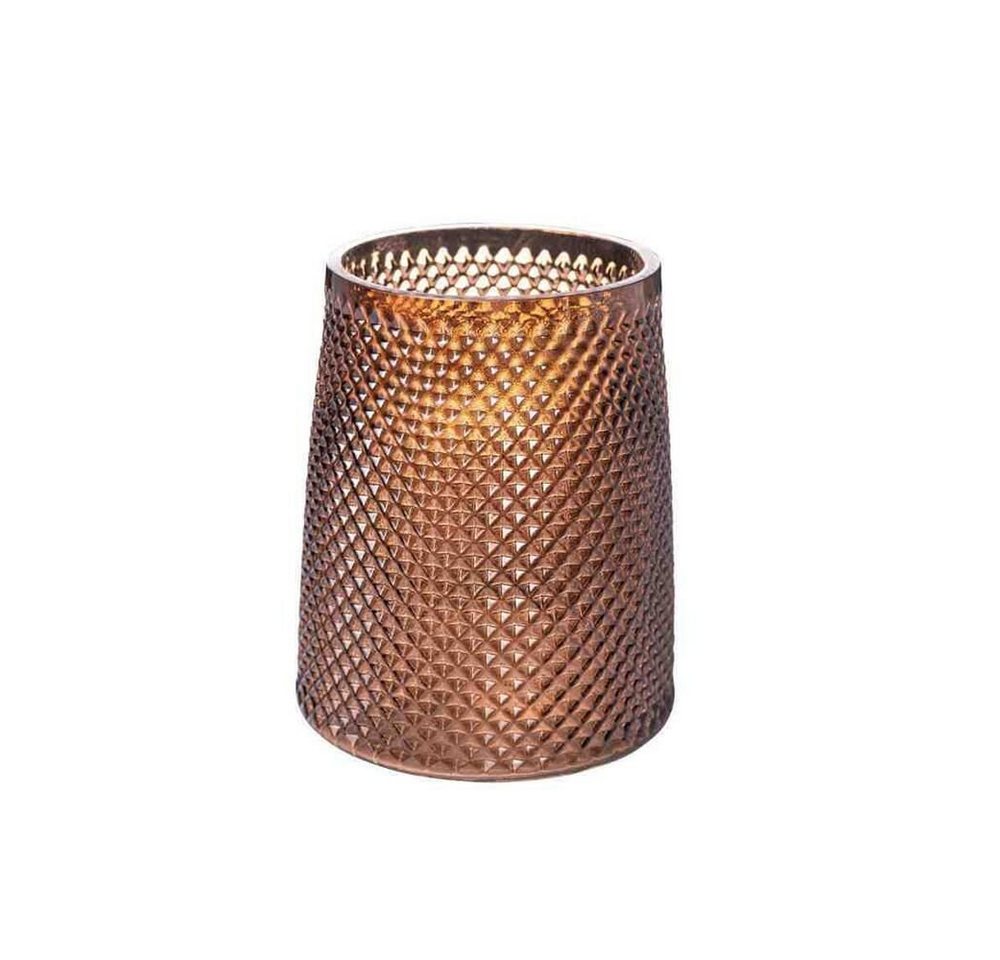 Annimuck Tischvase Glas Vase / Windlicht Facetten in braun H=15,5 cm (1 St) von Annimuck