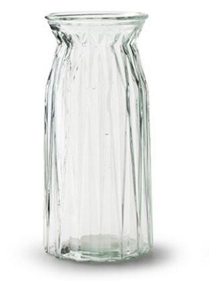 Annimuck Tischvase Glas Vase Dekovase Louise Rillenmusterung H24 D10,5 cm klar (1 St) von Annimuck