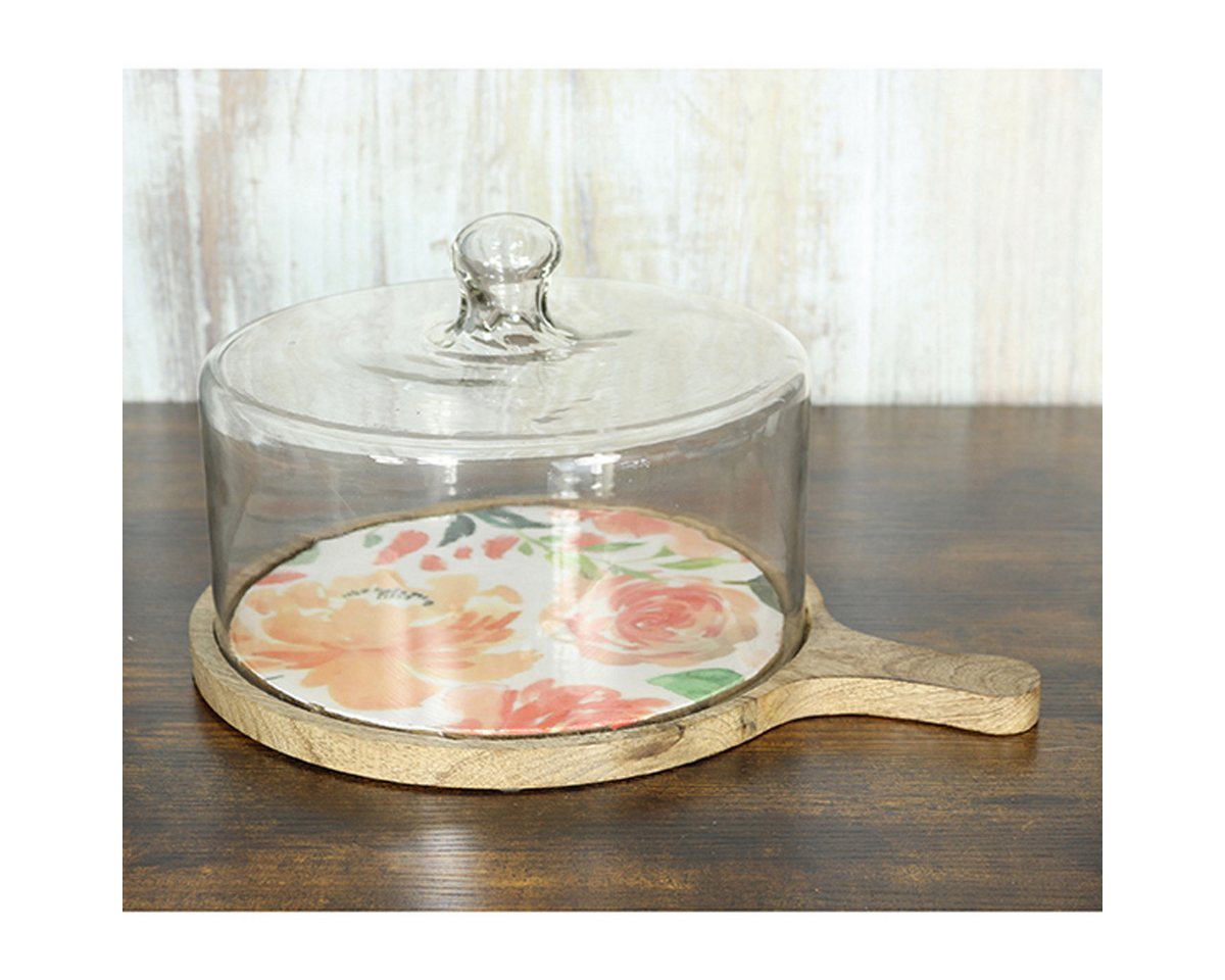 Annimuck Tortenglocke Goldbach Mangoholz Brett mit Glas-Haube 36 x 27 x 20 cm Glocke,(1-tlg) von Annimuck