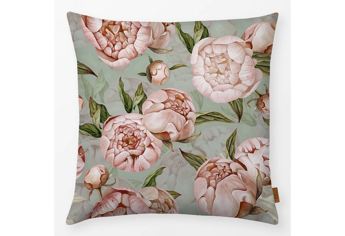 Kissenhülle Wunderschöne Kissenhülle Peonie Vintagelook mint rosa 40 x 40 cm, Annimuck (1 Stück) von Annimuck