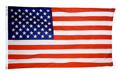 Annin Flagmakers 2557 American 1,5 x 2,4 m Nylon 100% Made in USA Gefärbtes Design mit Messingösen Flagge von Annin Flagmakers