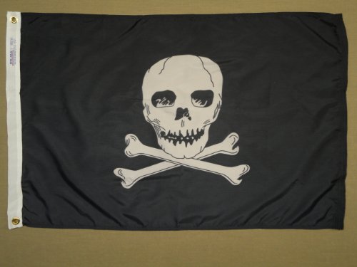 Annin Flagmakers Jolly Roger Flagge mit nylongefärbtem Design, 6 x 90 cm (Modell 379370) von Annin Flagmakers