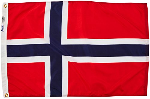 Annin Flagmakers Modell 196443 Norwegen Flagge Nylon SolarGuard NYL-Glo, 6 x 0,9 m, 100% hergestellt in den USA nach offiziellen Vereinten Nationen Design Spezifikationen von Annin Flagmakers