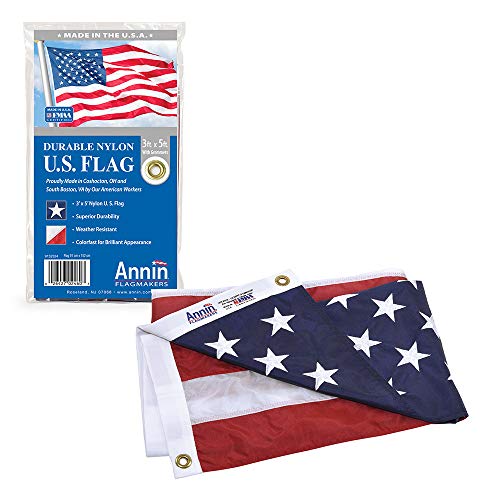 Annin Flagmakers Modell 2460 Amerikanische Flagge Allwetter Nylon SolarGuard Nyl-Glo, 9,5 x 1,5 m von Annin Flagmakers