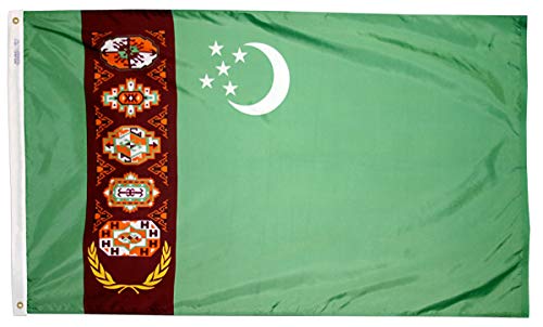 Annin Flagmakers SolarGuard NYL-Glo, Modell 974071, Turkmenistan-Flagge, Nylon, 6 x 90 cm, 100 Offiziellen Vereinten Nationen Design-Spezifikationen von Annin Flagmakers