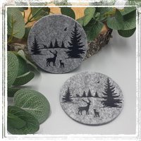 Filz Untersetzer Berge Natur Wald Landschaft Set Filz Untersetzer Berge Natur Wald Landschaft Set von AnnisWelt