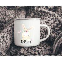 Emailletasse Osterhase | Emaille Kindertasse Geschenk Geburtstag Ostergeschenk Hase Mädchen Emailletasse Osterhase | Emaille Kindertasse Geschenk Geburtstag Ostergeschenk Hase Mädchen von Anniundava
