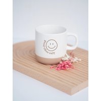 Tasse Steingut Mit Gravur | Personalisierte Smilie Good Vibes Only Tasse Steingut Mit Gravur | Personalisierte Smilie Good Vibes Only von Anniundava